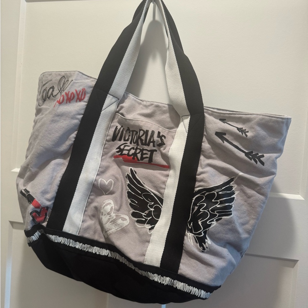 Victoria's Secret Gray and Black Tote Bag